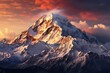 Mountain Range During Sunrise, Generative AI