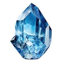 Blue Crystal Mineral Isolated On Transparent Background Cutout
