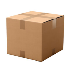 cardboard box isolated on transparent background cutout