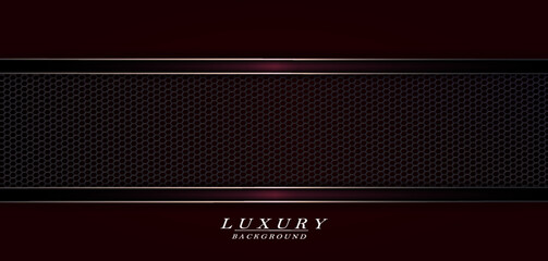 Wall Mural - Geometric red dark background with silhouette of a metal lattice with fringing.