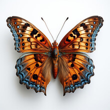 A Question Mark Butterfly (Polygonia Interrogationis) Top-down View.