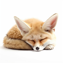 A Peaceful Fennec Fox (Vulpes Zerda) Resting.