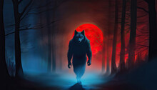 Huge Werewolf Walking Towards You In The Forest