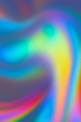 Wall Mural - holographic rainbow gradient background texture with grain noise effect