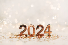 2024 Text Background. New Year And Business Concept Strategy.