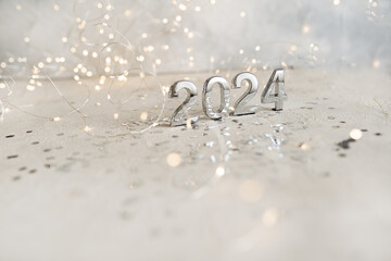 Wall Mural - 2024 text background. New year and business concept strategy.