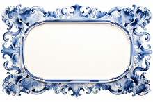 Blue Frame With Ornament Generative Ai
