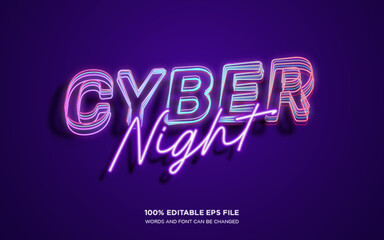 Poster - cyber night editable text style effect