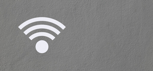 Wall Mural - Wifi icon on old cement wall background	