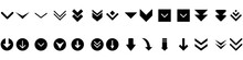 Down Arrow Vector Icon Set. Scroll Illustration Sign Collection.	