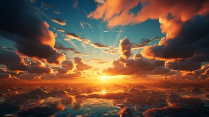 Poster - Beautiful colorful sunset. Dramatic sky. Beauty world. Nature vivid composition.