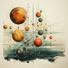 Wall Mural - fantasy planets in space. vector illustration.