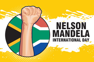 Vector hand drawn Nelson Mandela International Day illustration