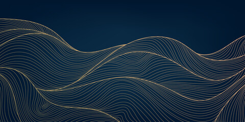 vector art deco wavy luxury pattern, wave line japanese style background. organic dynamic pattern, t