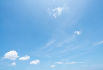 Wall Mural - beautiful blue sky and white cumulus clouds abstract background. cloudscape background. blue sky and