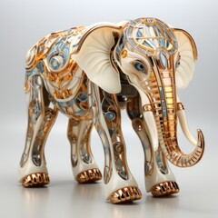 Sticker - A figurine of an elephant made of glass. Generative AI image.