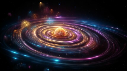 Wall Mural - galaxy in space, computer generated abstract background. galaxy and nebula in deep space. cosmic spi