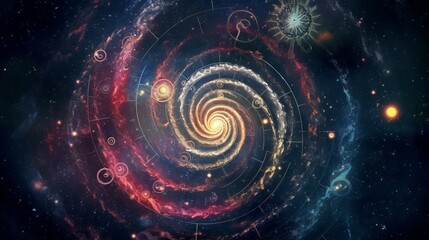 Wall Mural - galaxy in space, computer generated abstract background. galaxy and nebula in deep space. cosmic spi