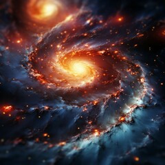 Wall Mural - fiery spiral. abstract fractal. fractal art background for creative design. decoration for wallpaper