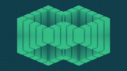Leinwandbilder - Futuristic background with loop animation of geometric shapes. 3d rendering HD