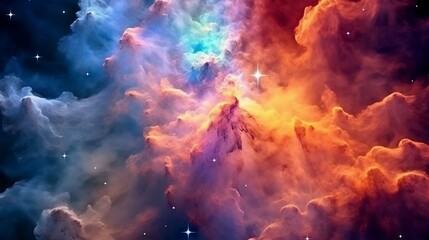 Wall Mural - colorful nebula and stars in deep space. beautiful space background with stars and nebula. red and b