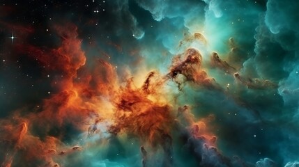 Wall Mural - abstract space background with nebula and stars in the night sky. Abstract background with explosion of colorful smoke in space 