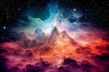 Wall Mural - abstract space background with nebula and stars in the night sky. abstract background with explosion