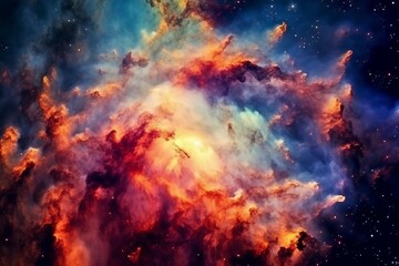 Wall Mural - abstract space background with nebula and stars in the night sky. abstract background with explosion