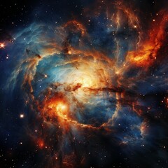 Wall Mural - galaxy in space and a nebulae with a bright star in the center.