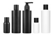 Set of black and white personal hygiene products, cut out
