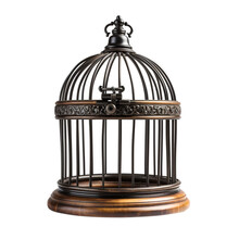 Bird Cage Isolated Background PNG. Generative AI.