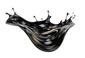 Poster - black splashes isolated background PNG. Generative AI.