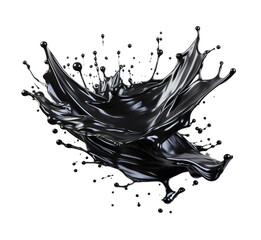 Poster - black splashes isolated background PNG. Generative AI.