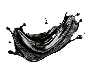 Poster - black splashes isolated background PNG. Generative AI.