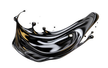 Poster - black splashes isolated background PNG. Generative AI.