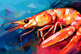 Fototapeta Dziecięca - Generative AI.
wpap style abstract background, a shrimp