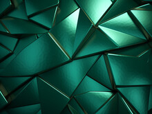 Elegant Metallic Green Steel Texture Background With Light Reflection Triangle