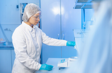 Wall Mural - Concept laboratory medical clinic. Lab worker preparing plasma test blood for detection of antibodies and infections virus