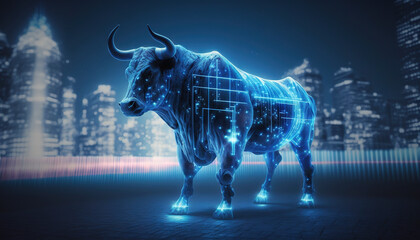 City Stock Market Bull. Generative AI