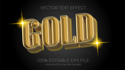Leinwandbilder - Gold editable text effect style, EPS editable text effect