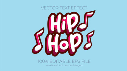 Poster - music fest Hip Hop editable text effect style, EPS editable text effect