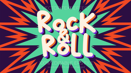 Poster - music fest Rock and Roll editable text effect style, EPS editable text effect