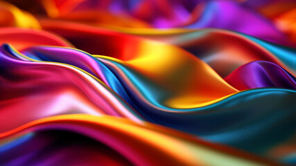Poster - background of colorful silk or satin with some smooth folds in it generative ai