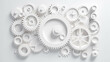 © kichigin19 - gears on a white background concept car service. generative ai