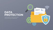 © Hollypixel - Data protection vector. Security of information on the Internet concept. Private datastorage illustration.