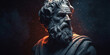 Heraclitus bust sculpture, Greek philosopher. Generative AI
