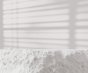 Aufkleber - Stone white platform product display template. Object display presentation 3d rendering mockup.