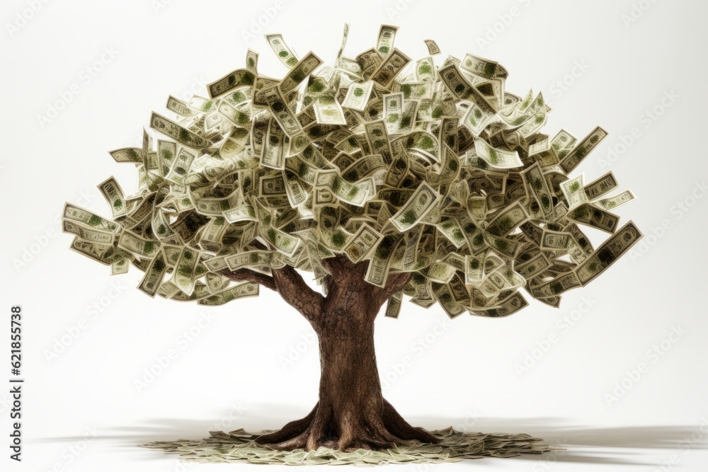 Money tree on white background. Stock Photo | Adobe Stock
