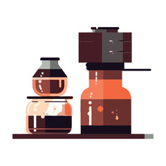 Poster - coffee maker and bottle icon