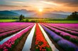 field of tulips Generated Ai